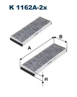 Filter, Innenraumluft FILTRON K 1162A-2x Bild Filter, Innenraumluft FILTRON K 1162A-2x