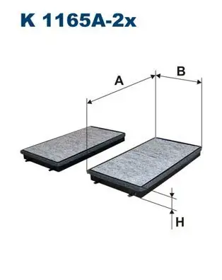 Filter, Innenraumluft FILTRON K 1165A-2x Bild Filter, Innenraumluft FILTRON K 1165A-2x