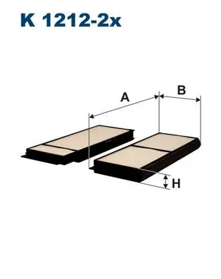 Filter, Innenraumluft FILTRON K 1212-2x Bild Filter, Innenraumluft FILTRON K 1212-2x