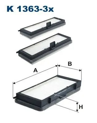 Filter, Innenraumluft FILTRON K 1363-3x Bild Filter, Innenraumluft FILTRON K 1363-3x