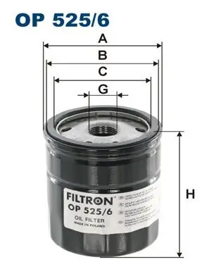 Ölfilter FILTRON OP 525/6 Bild Ölfilter FILTRON OP 525/6