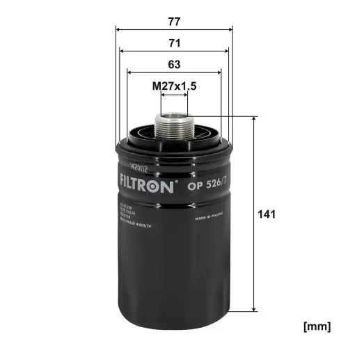 Ölfilter FILTRON OP 526/7 Bild Ölfilter FILTRON OP 526/7