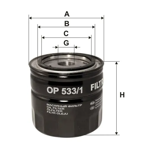 Ölfilter FILTRON OP 533/1 Bild Ölfilter FILTRON OP 533/1