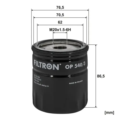 Ölfilter FILTRON OP 540/3 Bild Ölfilter FILTRON OP 540/3
