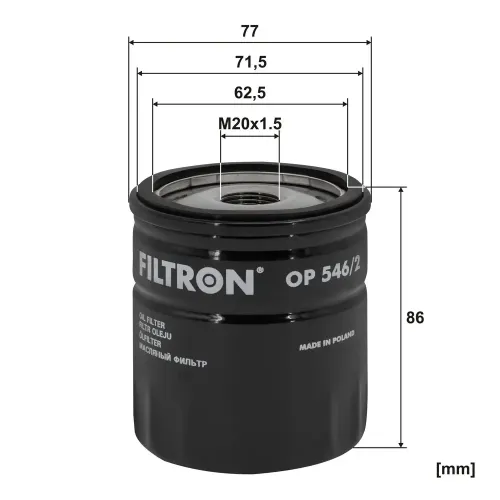 Ölfilter FILTRON OP 546/2 Bild Ölfilter FILTRON OP 546/2