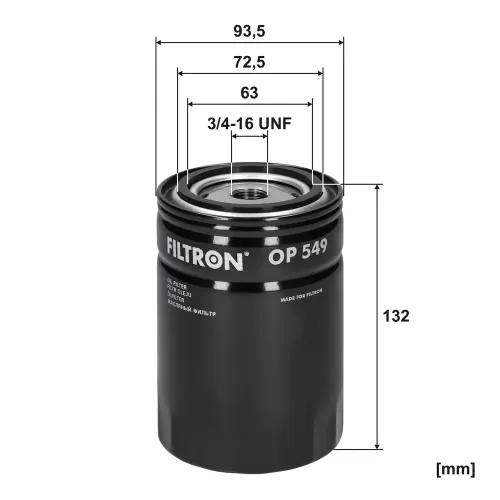 Ölfilter FILTRON OP 549 Bild Ölfilter FILTRON OP 549