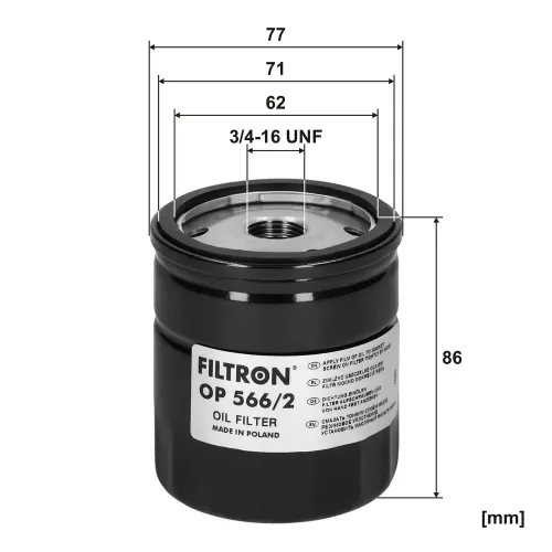 Ölfilter FILTRON OP 566/2 Bild Ölfilter FILTRON OP 566/2