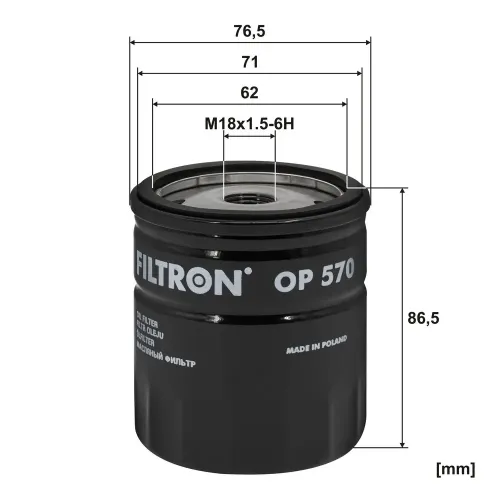Ölfilter FILTRON OP 570 Bild Ölfilter FILTRON OP 570