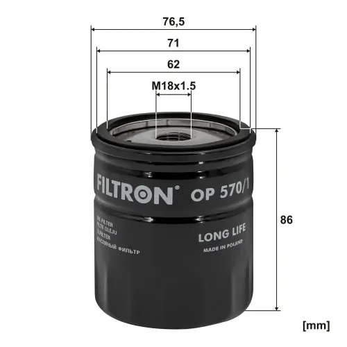 Ölfilter FILTRON OP 570/1 Bild Ölfilter FILTRON OP 570/1