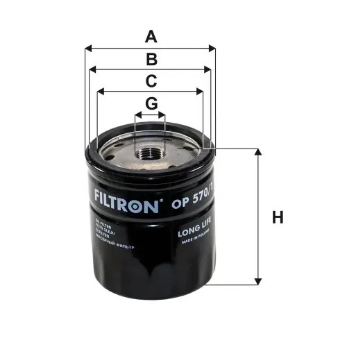 Ölfilter FILTRON OP 570/1 Bild Ölfilter FILTRON OP 570/1