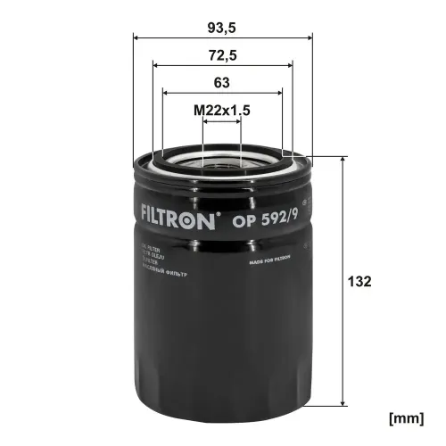 Ölfilter FILTRON OP 592/9 Bild Ölfilter FILTRON OP 592/9