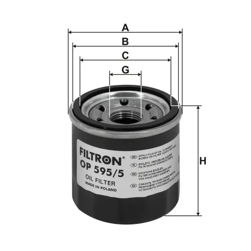 Ölfilter FILTRON OP 595/5 Bild Ölfilter FILTRON OP 595/5