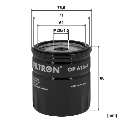 Ölfilter FILTRON OP 616/4 Bild Ölfilter FILTRON OP 616/4