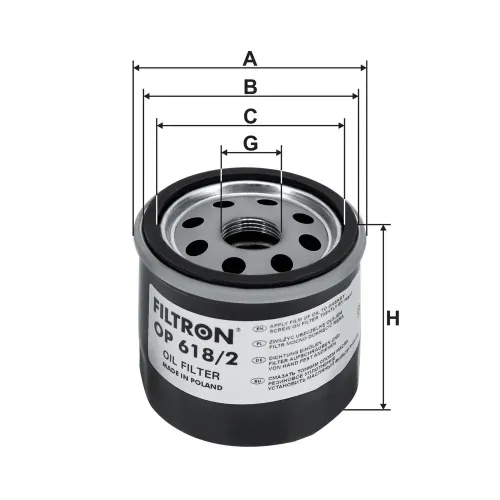 Ölfilter FILTRON OP 618/2 Bild Ölfilter FILTRON OP 618/2
