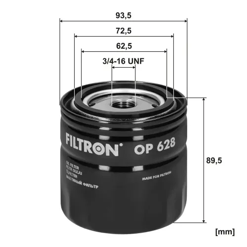 Ölfilter FILTRON OP 628 Bild Ölfilter FILTRON OP 628