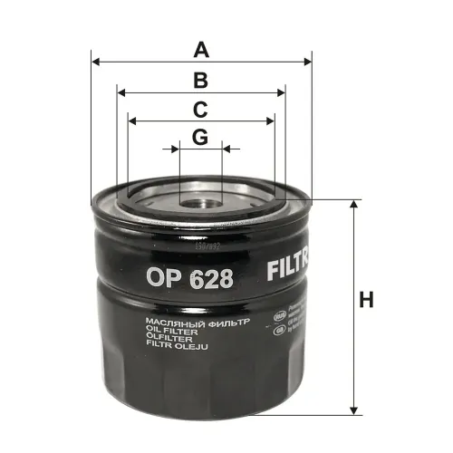 Ölfilter FILTRON OP 628 Bild Ölfilter FILTRON OP 628