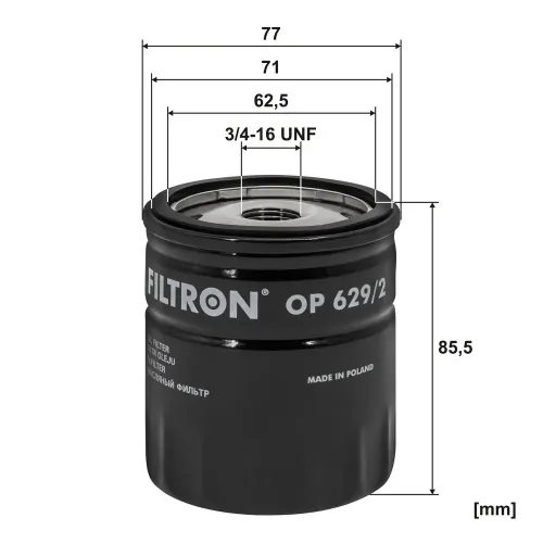 Ölfilter FILTRON OP 629/2 Bild Ölfilter FILTRON OP 629/2