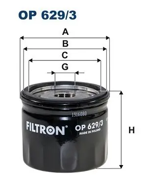 Ölfilter FILTRON OP 629/3 Bild Ölfilter FILTRON OP 629/3