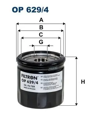 Ölfilter FILTRON OP 629/4 Bild Ölfilter FILTRON OP 629/4