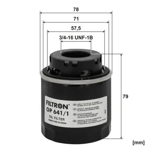 Ölfilter FILTRON OP 641/1 Bild Ölfilter FILTRON OP 641/1