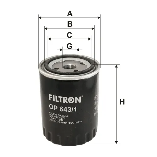 Ölfilter FILTRON OP 643/1 Bild Ölfilter FILTRON OP 643/1