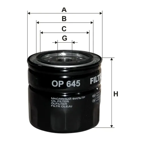 Ölfilter FILTRON OP 645 Bild Ölfilter FILTRON OP 645