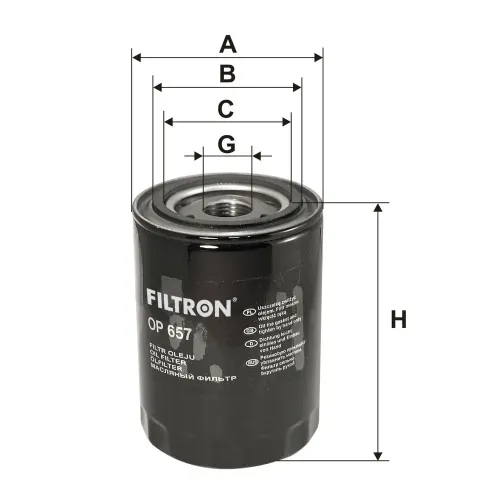 Ölfilter FILTRON OP 657 Bild Ölfilter FILTRON OP 657