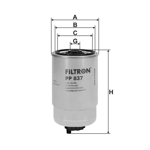 Kraftstofffilter FILTRON PP 837 Bild Kraftstofffilter FILTRON PP 837