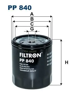 Kraftstofffilter FILTRON PP 840 Bild Kraftstofffilter FILTRON PP 840