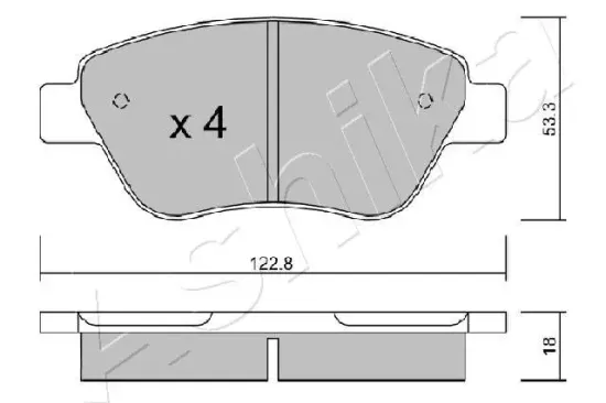 Bremsbelagsatz, Scheibenbremse Vorderachse ASHIKA 50-00-0248 Bild Bremsbelagsatz, Scheibenbremse Vorderachse ASHIKA 50-00-0248