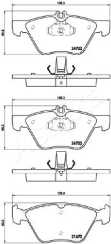 Bremsbelagsatz, Scheibenbremse Vorderachse ASHIKA 50-00-0526 Bild Bremsbelagsatz, Scheibenbremse Vorderachse ASHIKA 50-00-0526