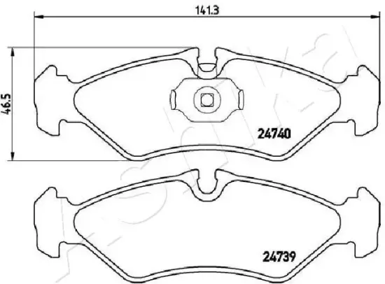 Bremsbelagsatz, Scheibenbremse Hinterachse ASHIKA 51-00-0521 Bild Bremsbelagsatz, Scheibenbremse Hinterachse ASHIKA 51-00-0521
