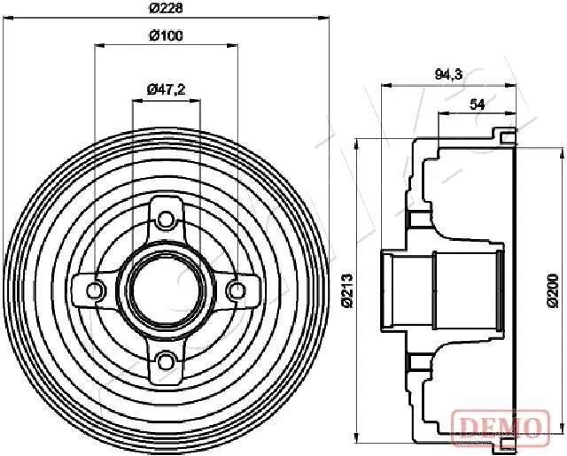 Bremstrommel Hinterachse ASHIKA 56-00-0412C