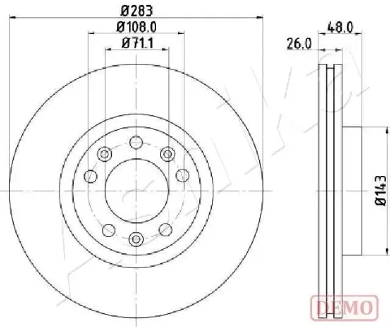 Bremsscheibe Vorderachse ASHIKA 60-00-0633C Bild Bremsscheibe Vorderachse ASHIKA 60-00-0633C