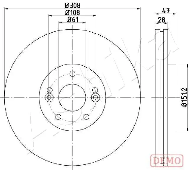 Bremsscheibe Vorderachse ASHIKA 60-00-0713C