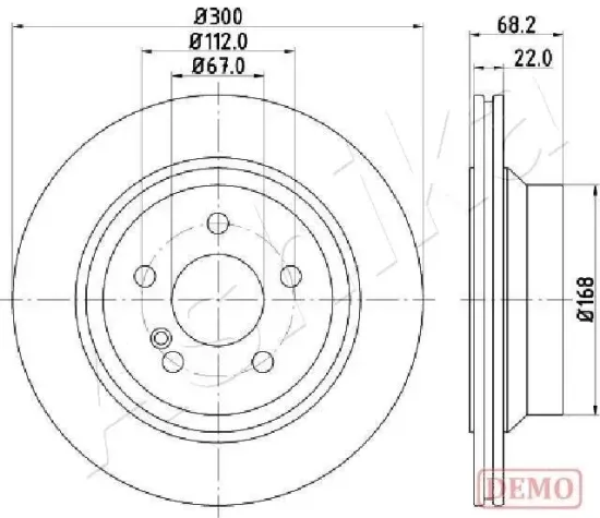 Bremsscheibe Hinterachse ASHIKA 61-00-0514C Bild Bremsscheibe Hinterachse ASHIKA 61-00-0514C