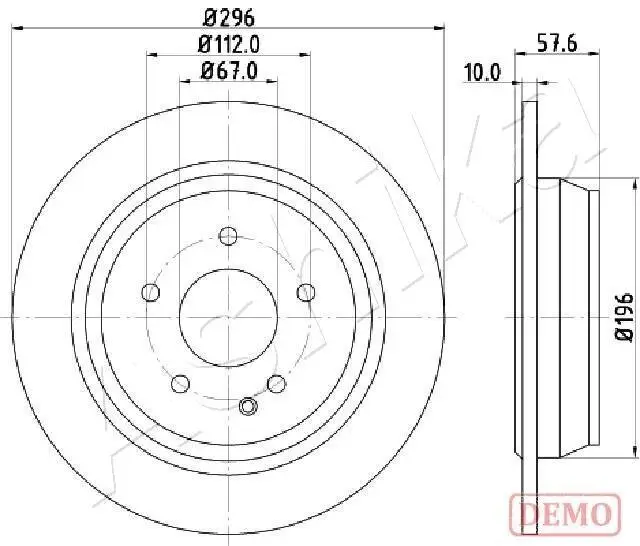 Bremsscheibe Hinterachse ASHIKA 61-00-0532C