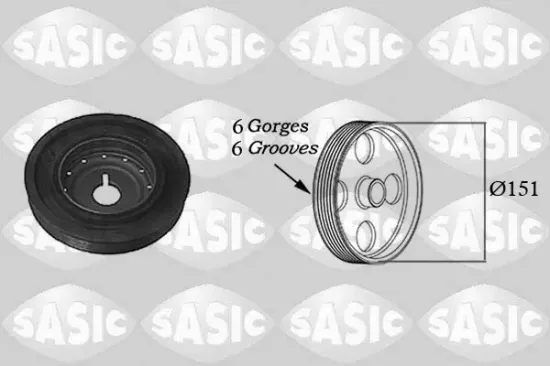 Riemenscheibe, Kurbelwelle SASIC 2154011 Bild Riemenscheibe, Kurbelwelle SASIC 2154011