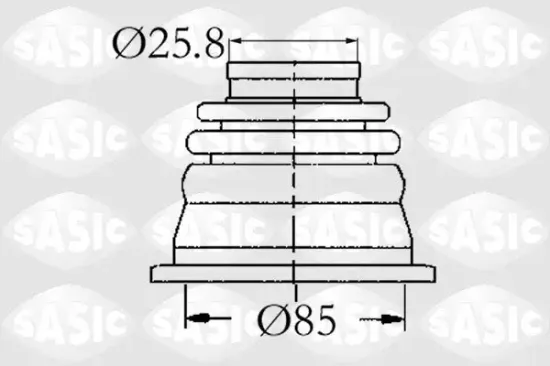 Faltenbalgsatz, Antriebswelle getriebeseitig SASIC 4003408 Bild Faltenbalgsatz, Antriebswelle getriebeseitig SASIC 4003408