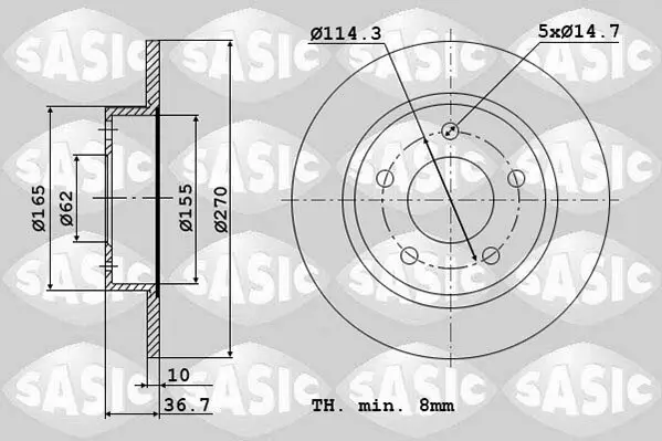 Bremsscheibe SASIC 6106122 Bild Bremsscheibe SASIC 6106122