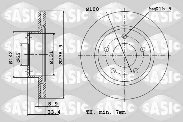 Bremsscheibe SASIC 6106181 Bild Bremsscheibe SASIC 6106181