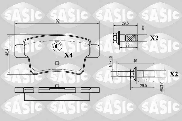 Bremsbelagsatz, Scheibenbremse SASIC 6210018 Bild Bremsbelagsatz, Scheibenbremse SASIC 6210018