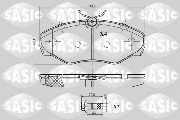 Bremsbelagsatz, Scheibenbremse SASIC 6214007 Bild Bremsbelagsatz, Scheibenbremse SASIC 6214007