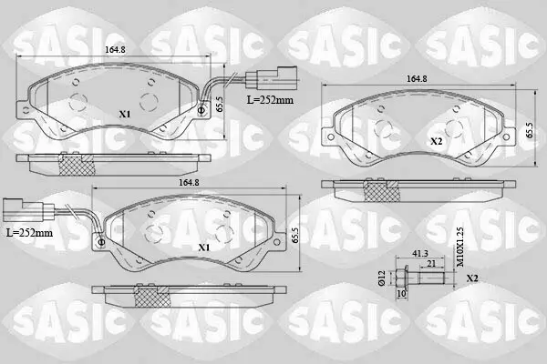 Bremsbelagsatz, Scheibenbremse SASIC 6216042 Bild Bremsbelagsatz, Scheibenbremse SASIC 6216042