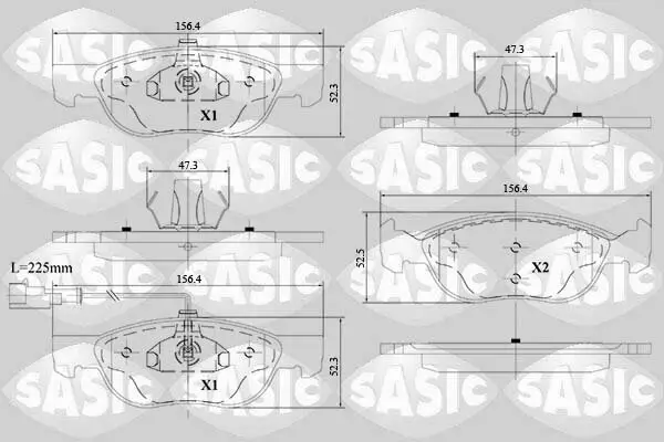 Bremsbelagsatz, Scheibenbremse SASIC 6216150 Bild Bremsbelagsatz, Scheibenbremse SASIC 6216150