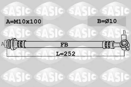 Bremsschlauch Hinterachse links SASIC 6606151 Bild Bremsschlauch Hinterachse links SASIC 6606151
