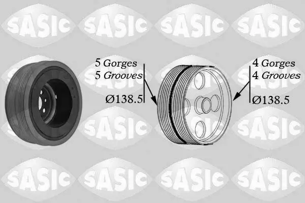 Riemenscheibe, Kurbelwelle SASIC 9001804