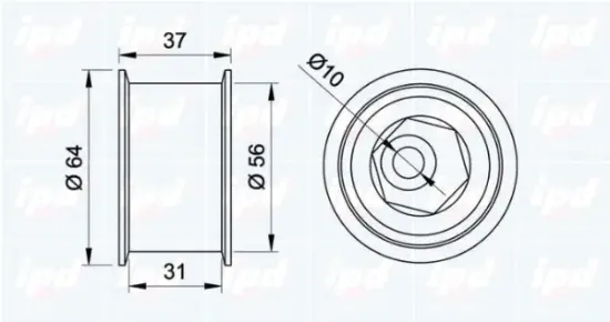 Umlenk-/Führungsrolle, Zahnriemen IPD 15-0435 Bild Umlenk-/Führungsrolle, Zahnriemen IPD 15-0435