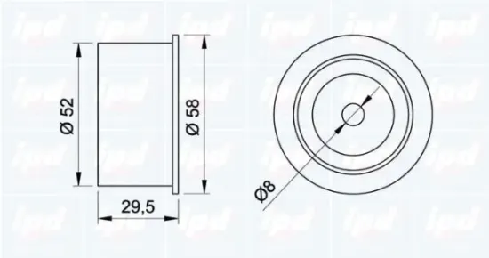 Umlenk-/Führungsrolle, Zahnriemen IPD 15-0446 Bild Umlenk-/Führungsrolle, Zahnriemen IPD 15-0446