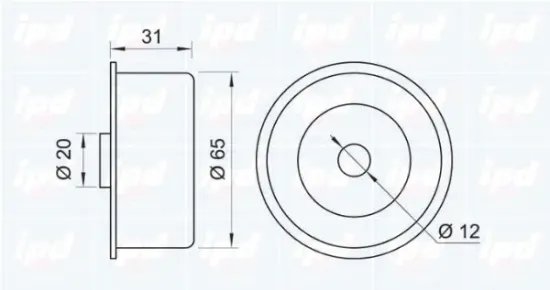 Umlenk-/Führungsrolle, Zahnriemen IPD 15-0457 Bild Umlenk-/Führungsrolle, Zahnriemen IPD 15-0457